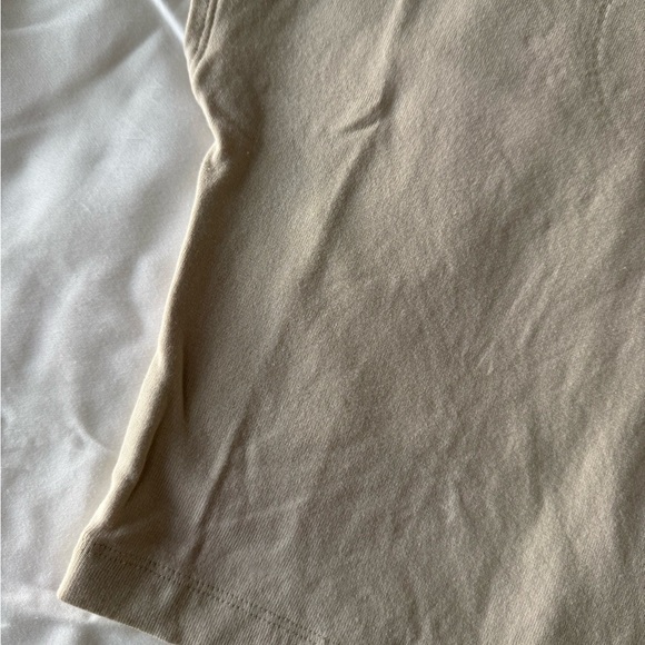 Beige Cropped Short Sleeve Tee From Italy - Picture 3 of 4